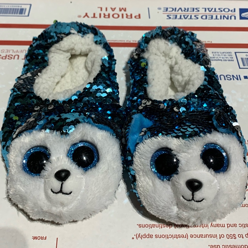 Ty Fashion Beanie Baby Slush Sequin Slippers - Picture 1 of 8
